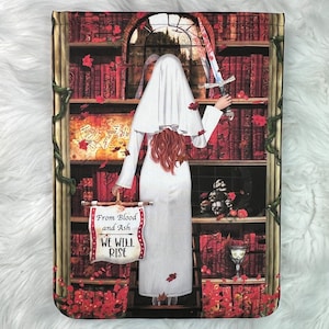 Book Nook From Blood And Ash We Will Rise Poppy Padded and Lined Book Sleeve. Cluttergirl Collective Unique and Extraordinary Book Pouch.