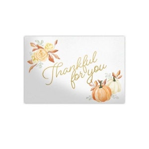 Cartões de embalagem de abóbora e flores "Thanks for You" de 50 unidades, cartões de visita para pequenas empresas, cartões de visita, cartões de inserção