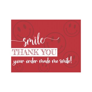50 carats Souriez ! Merci ! Votre commande m'a fait sourire ! Emballage de cartes, petites cartes de visite, cartes de correspondance, intercalaires