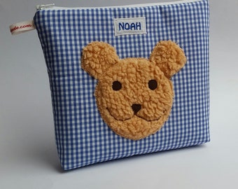 personalisierter Kulturbeutel Windeltasche Teddy mit Wunschnamen