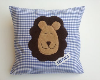 personalisiertes Kuschelkissen Kinderkissen Löwe mit eigenem Namen