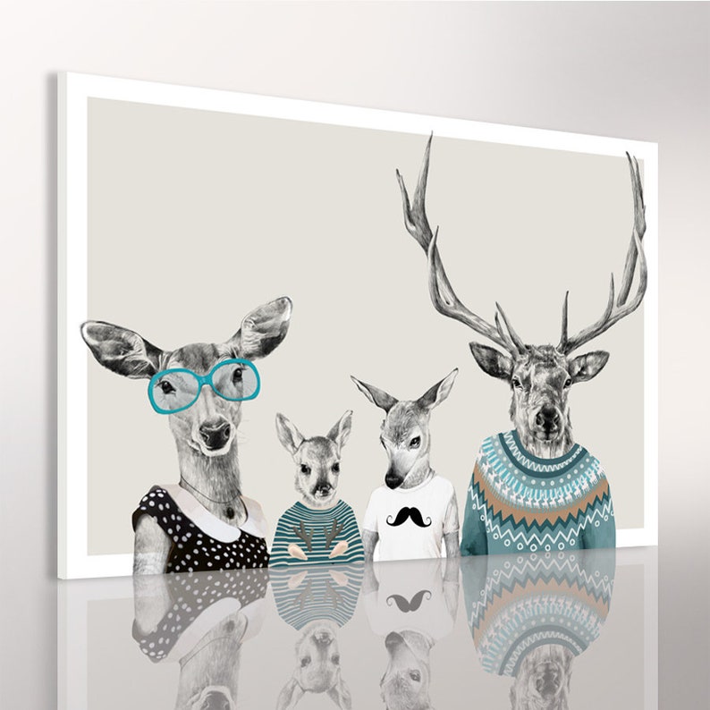 Deer print on canvas 120x80 cm FAMILY 22: 02198 image 3