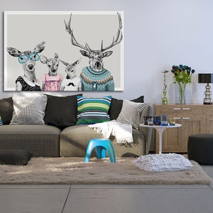 Deer print on canvas 120x80 cm FAMILY 22: 02145 image 2