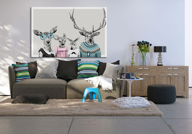 Deer print on canvas 120x80 cm RODZINKA 22: 02145 zdjęcie 2