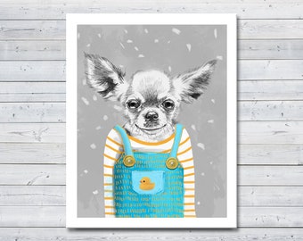 Dogs wall art canvas  80x100 cm Chihuahua PIES 02176