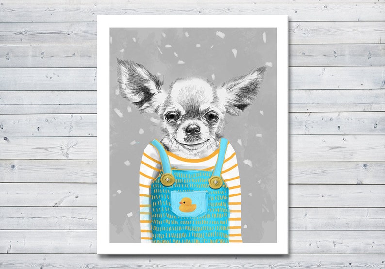 Dogs wall art canvas 80x100 cm Chihuahua DOG 02176 image 1