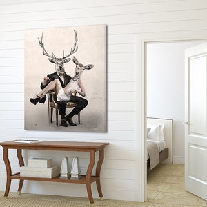 Deer print on canvas 80x100cm LoVE image 1