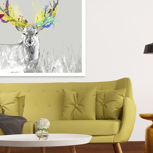 Deer wall decor 120x80 cm DEER EXPLOSION COLORS 02209 image 2