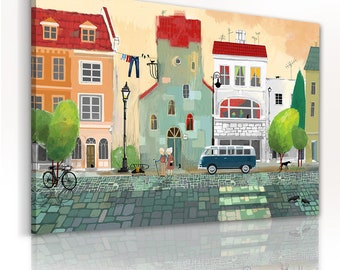 Painting on canvas 120x80 cm - Townhouses 064