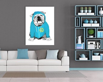 Hunde Wandkunst Leinwand 60x80 cm BULLDOG 0262