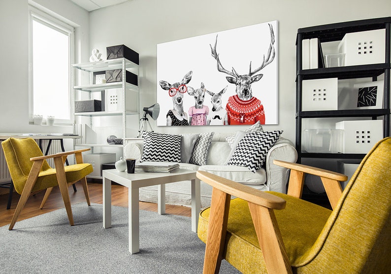 Deer print on canvas 120x80 cm FAMILY 22: 02153 image 1