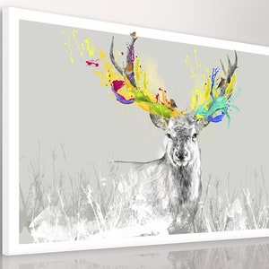 Deer wall decor 120x80 cm JELEŃ EKSPLOZJA BARW 02209 zdjęcie 3