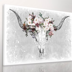 Painting on canvas 120x80 cm ANTLERS BUFFALO 02214 image 3