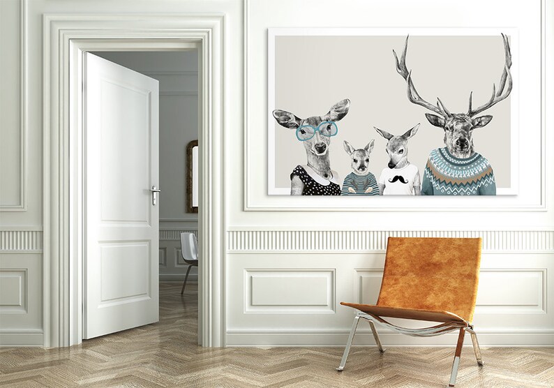 Deer print on canvas 120x80 cm FAMILY 22: 02198 image 2