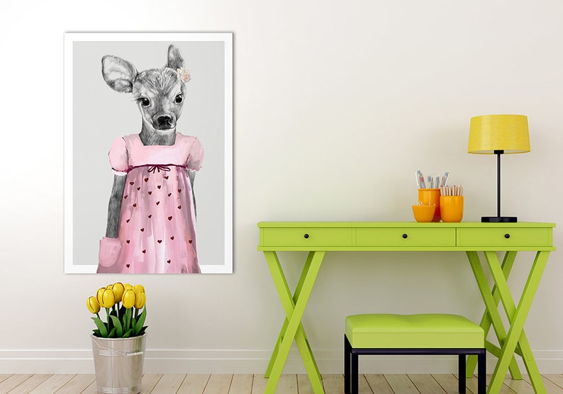 Deer print on canvas 70x100 cm SARENKA 02144 image 1