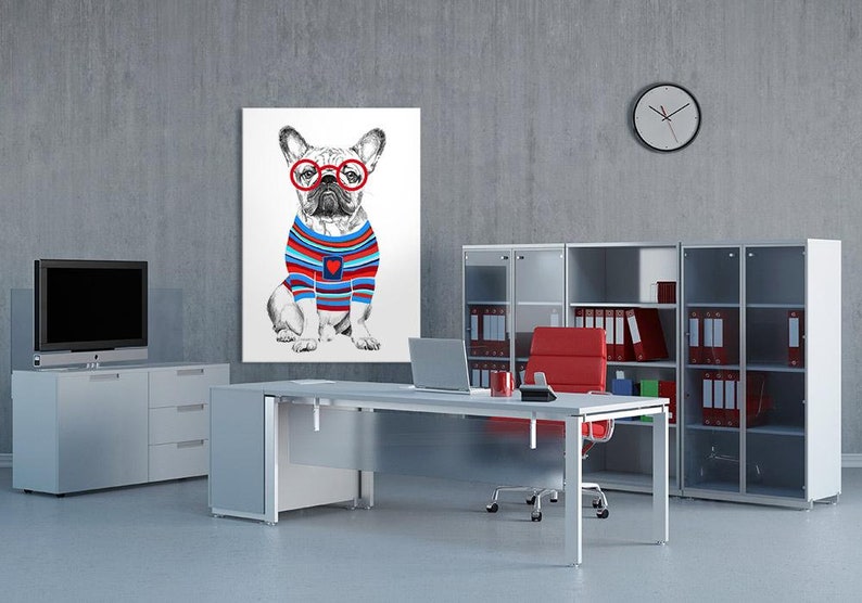 Dogs wall art canvas BULLDOG 70x100 0252 image 2