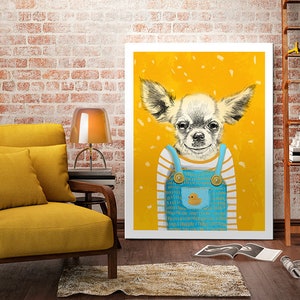 Cani tela d'arte murale 60x80 cm Chihuahua 02175 immagine 2