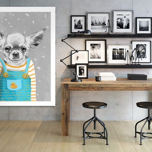 Dogs wall art canvas 80x100 cm Chihuahua DOG 02176 image 2