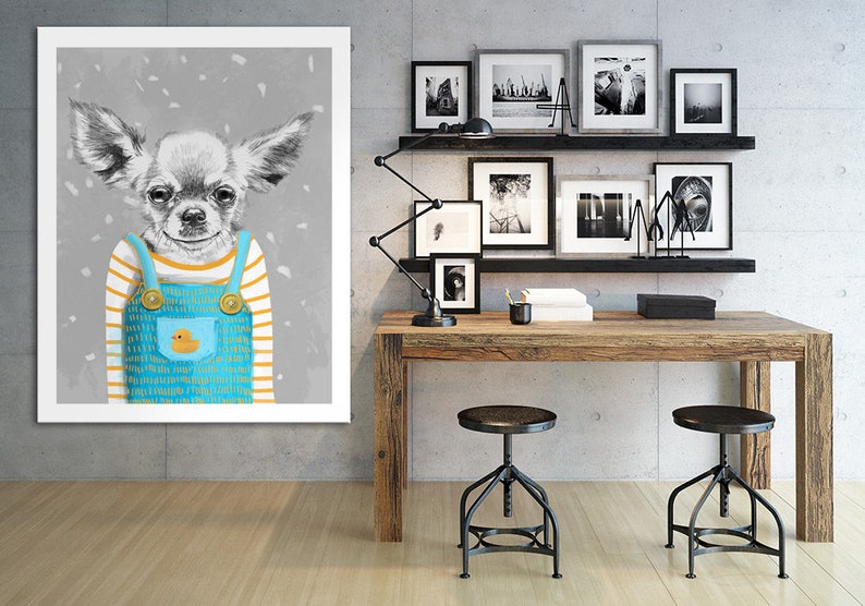 Dogs wall art canvas 80x100 cm Chihuahua DOG 02176 image 2