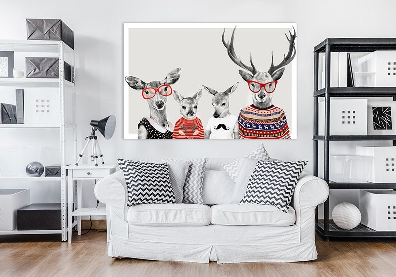 Deer print on canvas 120x80 cm FAMILY 22: 02149 image 2