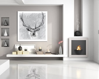 Deer print on canvas Jeleń Skandynawski 80X80cm 0282