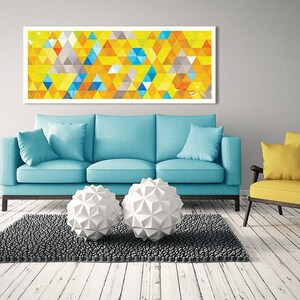 Painting on canvas 150X60cm ABSTRACT TRIANGLES 02107 image 2