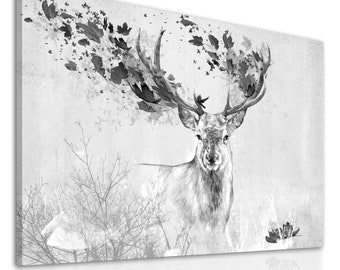 Deer print on canvas 120x80 cm - Deer AUTUMN 02229