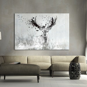 Deer wall decor 120x80 cm Przemijanie zdjęcie 2