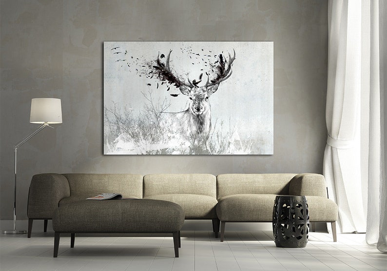 Deer wall decor 120x80 cm Przemijanie zdjęcie 2