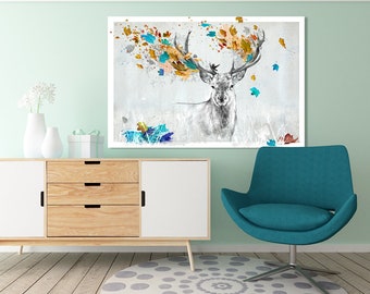 Deer print on canvas 120x80 cm - Deer AUTUMN 02272