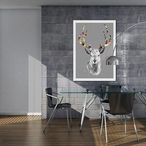 Deer print on canvas SCANDINAVIAN 70x100cm image 2