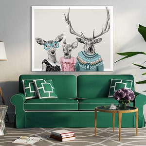 Deer print on canvas 100x80 cm FAMILY 21: 02146 image 1