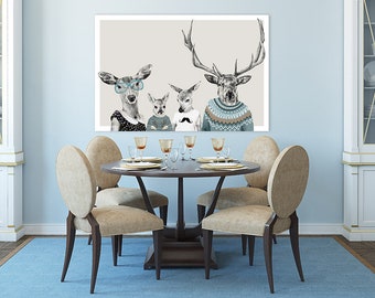 Deer print on canvas 120x80 cm - FAMILY 2+2:) 02198