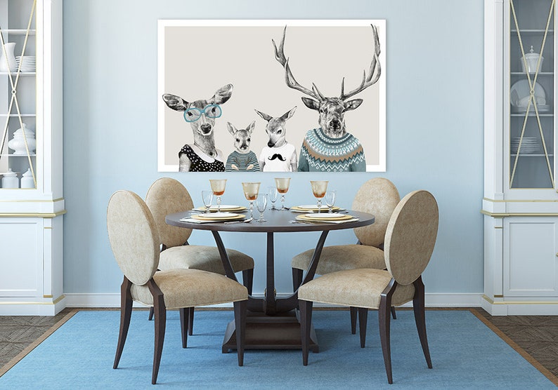 Deer print on canvas 120x80 cm FAMILY 22: 02198 image 1