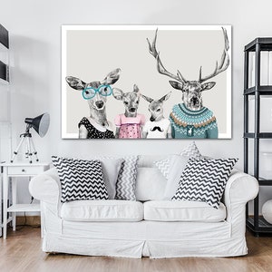Deer print on canvas 120x80 cm FAMILY 22: 02145 image 1