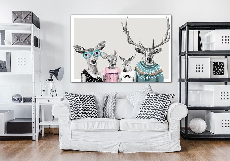 Deer print on canvas 120x80 cm FAMILY 22: 02145 image 1