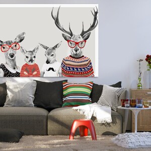 Deer print on canvas 120x80 cm FAMILY 22: 02149 image 1