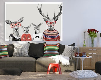 Deer print on canvas 120x80 cm - FAMILY 2+2:) 02149
