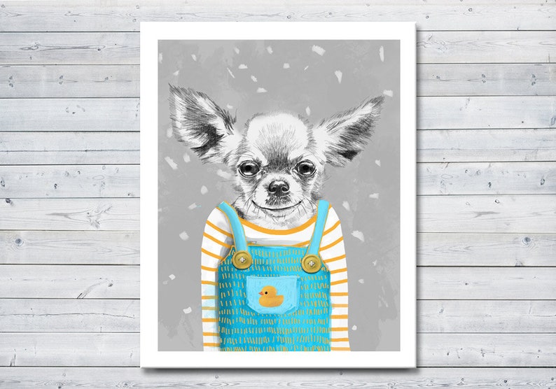 Dogs wall art canvas 80x100 cm Chihuahua PIES 021756 image 2