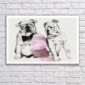 Hunde Wandkunstvasen LIEBE BULLDOG 0257 Bild 2