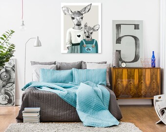 Deer wall decor SIBLINGS DEER 60x80 cm