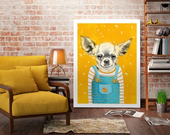 Hunde Wandkunst Leinwand 60x80 cm Chihuahua 02175