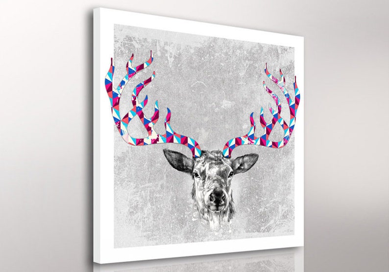 Deer print on canvas Deer 80X80 Cm 0284 image 4
