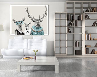 Deer wall decor 100x80 cm - FAMILY 2+1:) 02166