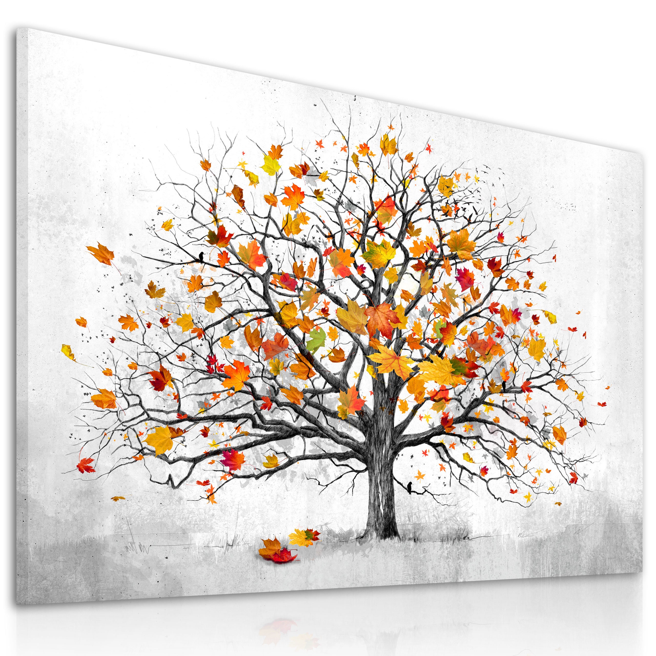 Tree Print on Canvas Art Autumn Tree on Canvas Abstract Tree Etsy UK