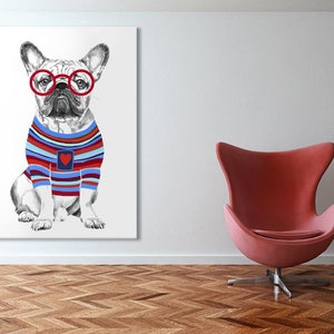 Dogs wall art canvas BULLDOG 70x100 0252 image 3