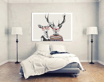 Deer canvas art Love deer 100X70 cm