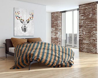 Deer print on canvas - Deer - 80X100 02147