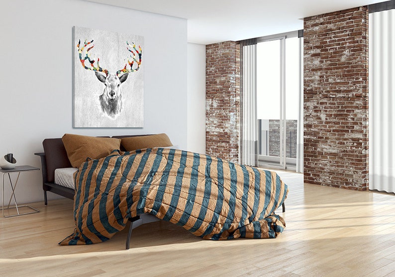 Deer print on canvas Deer 80X100 02147 image 1