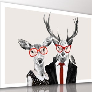Deer print on canvas LOVE DEER 100x70cm 0246 image 3